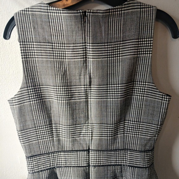 J.McLaughlin Women's Size 6 Sheath Dress Plaid Wool Blend Sleeveless Pockets Zip - Picture 12 of 15